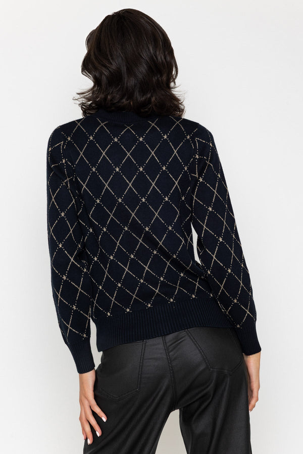 Carraig Donn Lurex Diamond Knit Cardigan
