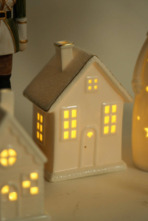 Medium Ceramic LED House Christmas Decoration