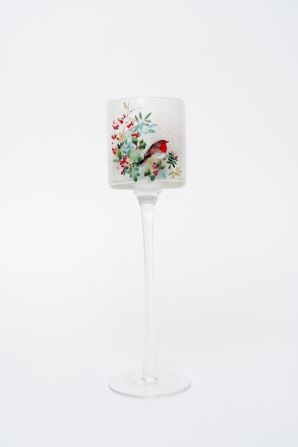 Carraig Donn Medium Glass Robin Christmas Stem Votive