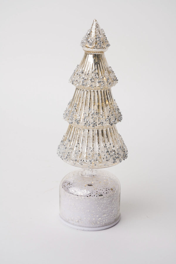 Carraig Donn Medium Gold Glass Rotating LED Christmas Tree