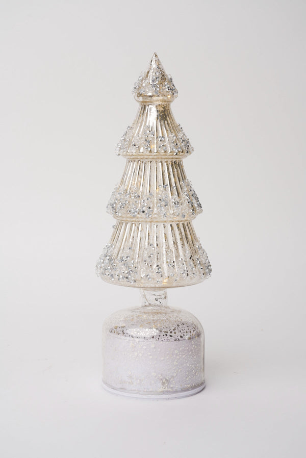 Carraig Donn Medium Gold Glass Rotating LED Christmas Tree