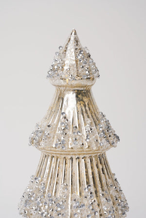 Carraig Donn Medium Gold Glass Rotating LED Christmas Tree
