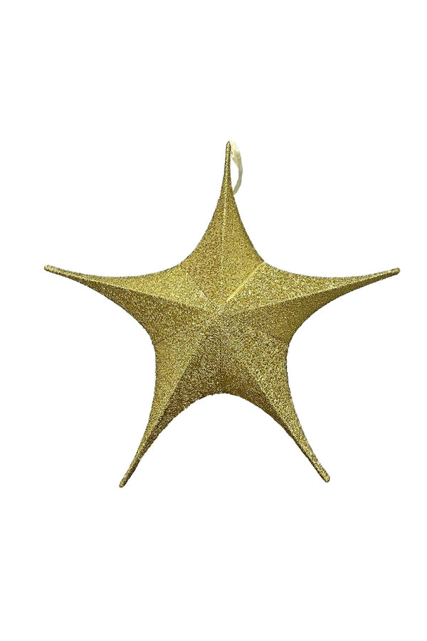 Carraig Donn Medium Gold Glitter Fabric Star Christmas Decoration