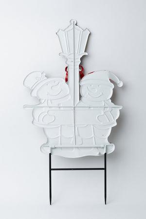 Carraig Donn Metal Santa Stop Here Snowmen H85cm Ground Spike Decorative Sign