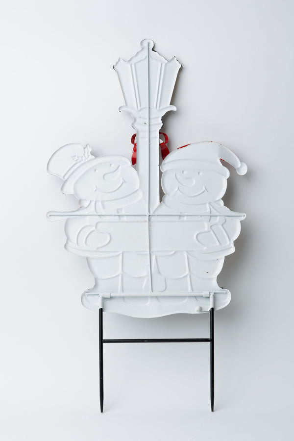 Carraig Donn Metal Santa Stop Here Snowmen H85cm Ground Spike Decorative Sign