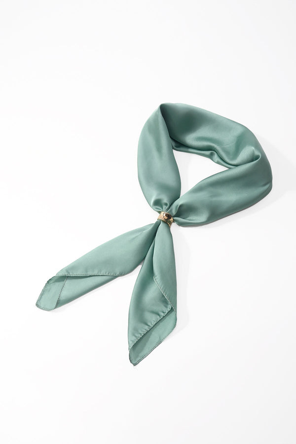 Carraig Donn Mint Green Satin Gold Ring Detail Neckerchief Scarf