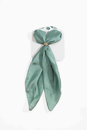 Carraig Donn Mint Green Satin Gold Ring Detail Neckerchief Scarf