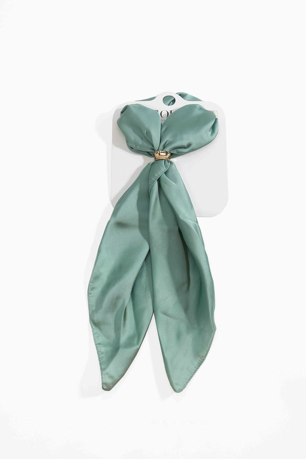 Carraig Donn Mint Green Satin Gold Ring Detail Neckerchief Scarf