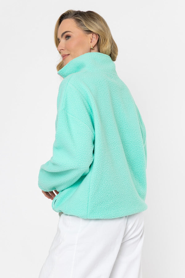 Carraig Donn Mint Teddy Fleece With Contrast Zip