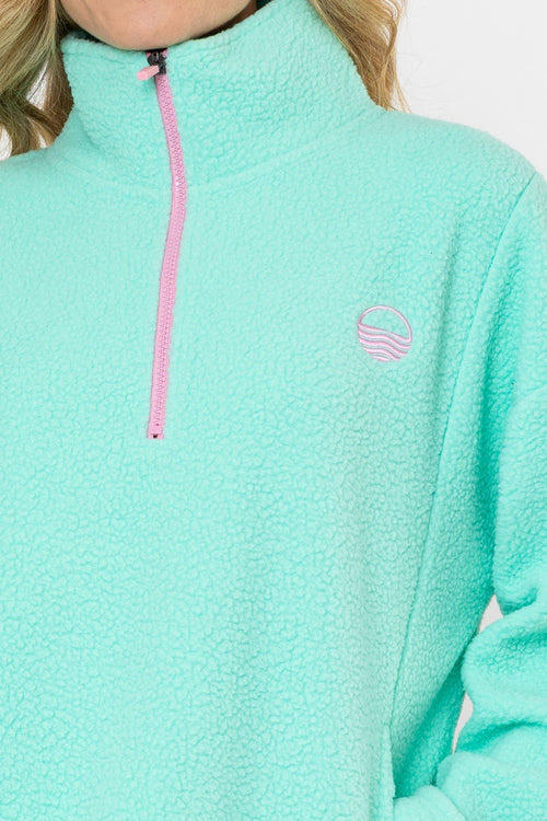 Carraig Donn Mint Teddy Fleece With Contrast Zip