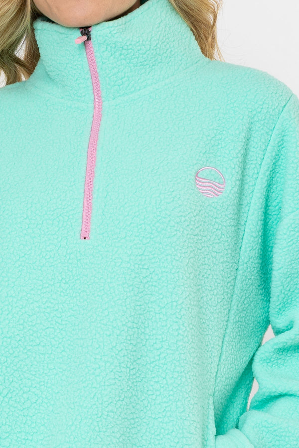Carraig Donn Mint Teddy Fleece With Contrast Zip