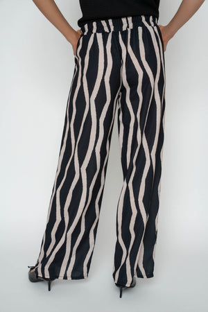 Carraig Donn Mono Print Wide Leg Trousers