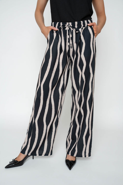 Carraig Donn Mono Print Wide Leg Trousers