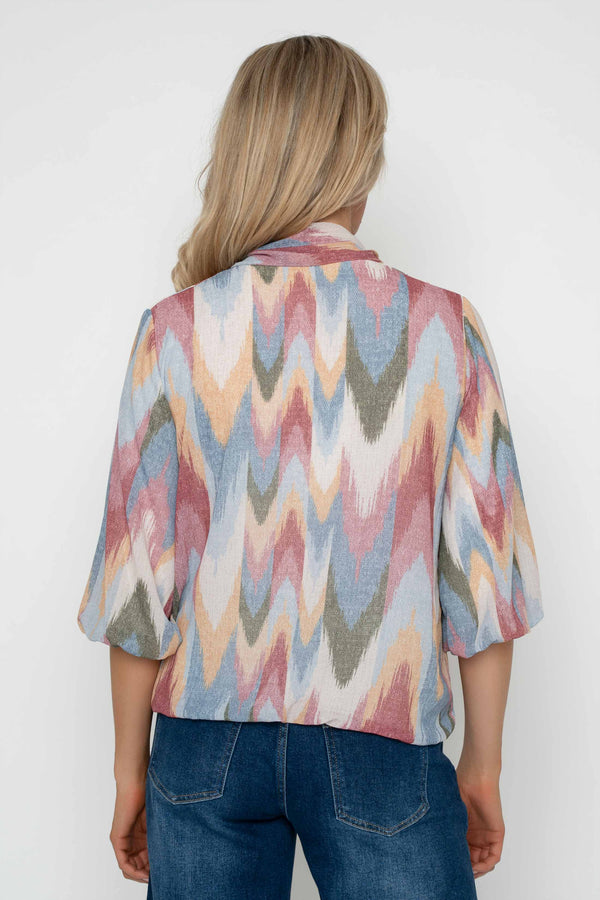 Carraig Donn Multi Print Bow Neck Blouse