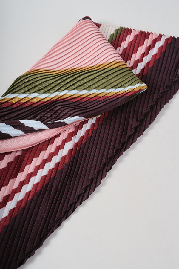 Carraig Donn Multicolour Striped Pleated Lightweight Scarf