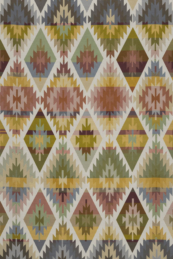 Carraig Donn Multicoloured Ikat Diamond Blanket With Fringes