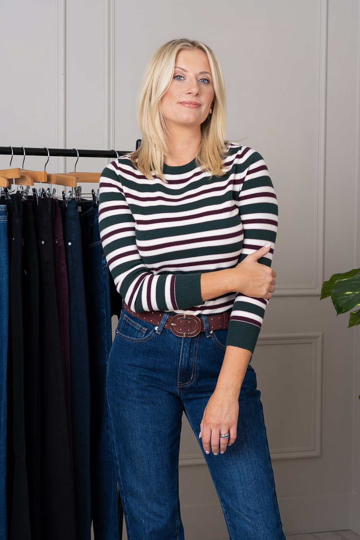 Multicoloured Striped Viscose Blend Soft Touch Jumper