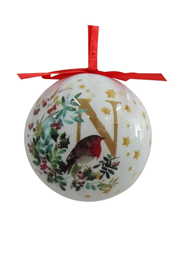 Carraig Donn N Christmas Robin Alphabet Tree Bauble