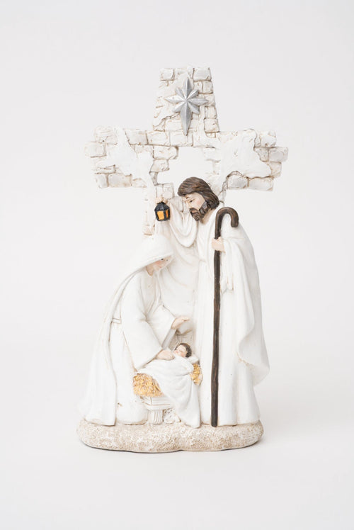 Nativity Scene With Cross Christmas Decoration