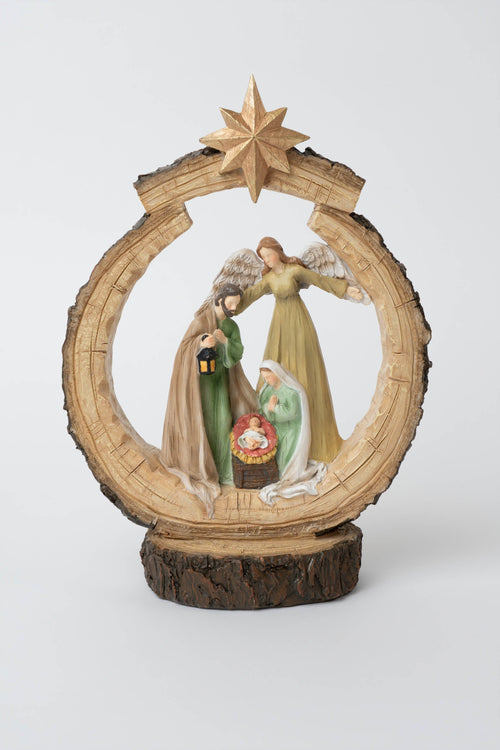 Nativity Scene Under Star Christmas Ornament