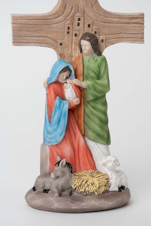 Carraig Donn Nativity Scene With Cross Christmas Ornament