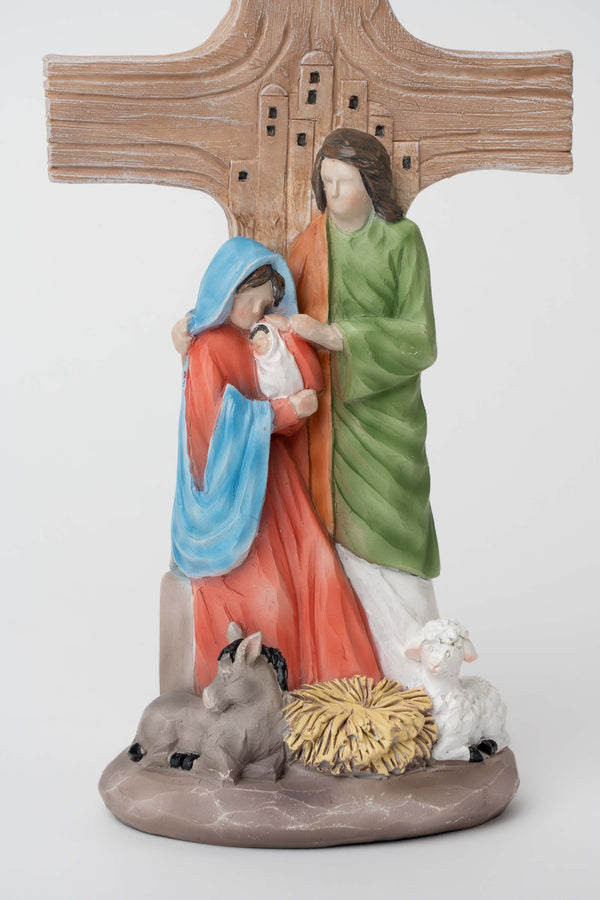 Carraig Donn Nativity Scene With Cross Christmas Ornament