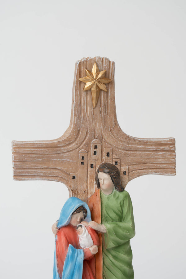 Carraig Donn Nativity Scene With Cross Christmas Ornament