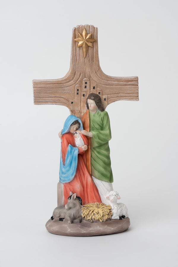 Carraig Donn Nativity Scene With Cross Christmas Ornament