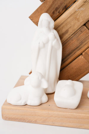 Carraig Donn Nativity Wooden Ceramic Christmas Decoration