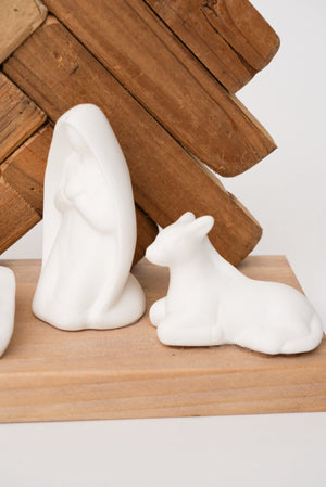 Carraig Donn Nativity Wooden Ceramic Christmas Decoration