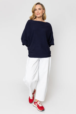 Carraig Donn Navy Batwing Knit Jumper