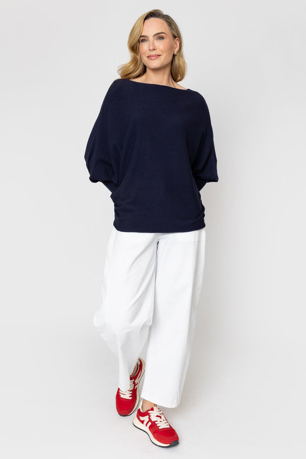 Carraig Donn Navy Batwing Knit Jumper