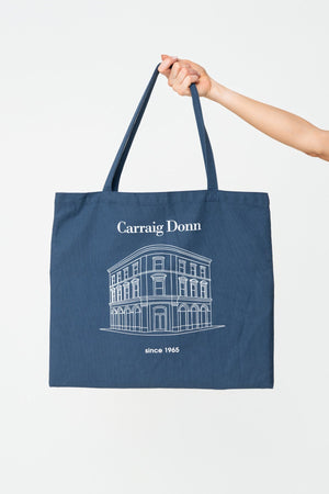 Carraig Donn Navy Carraig Donn Store Print Canvas Tote