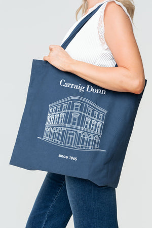 Carraig Donn Navy Carraig Donn Store Print Canvas Tote