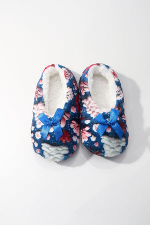 Carraig Donn Navy Christmas Tree Print Slipper Socks