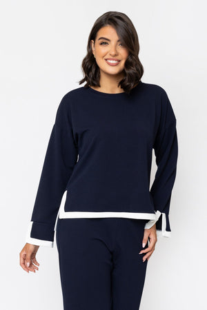 Carraig Donn Navy Contrast Trim Top