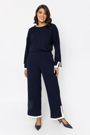 Carraig Donn Navy Contrast Trim Trousers