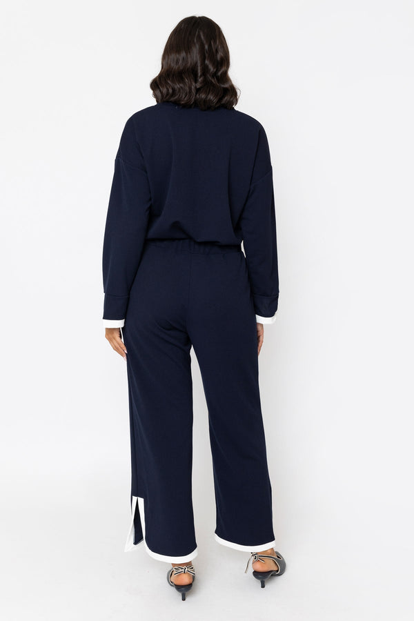 Carraig Donn Navy Contrast Trim Trousers