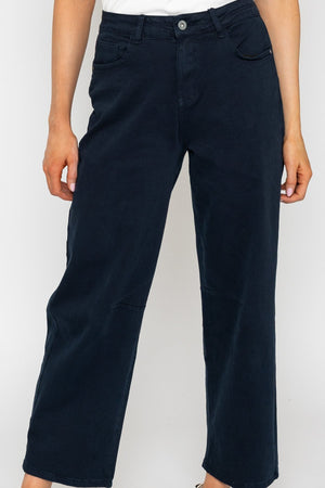 Carraig Donn Navy Cotton Barrel Leg Jeans