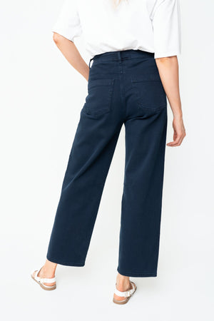 Carraig Donn Navy Cotton Barrel Leg Jeans