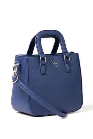 Carraig Donn Navy Faux Leather Shoulder Bag With Handles