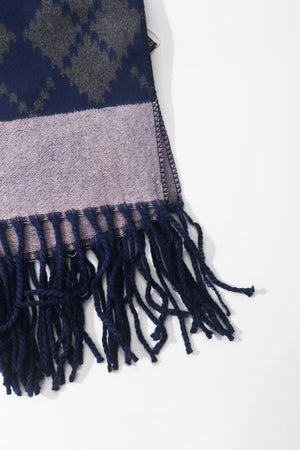 Carraig Donn Navy & Grey Argyle Print Scarf