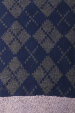 Carraig Donn Navy & Grey Argyle Print Scarf