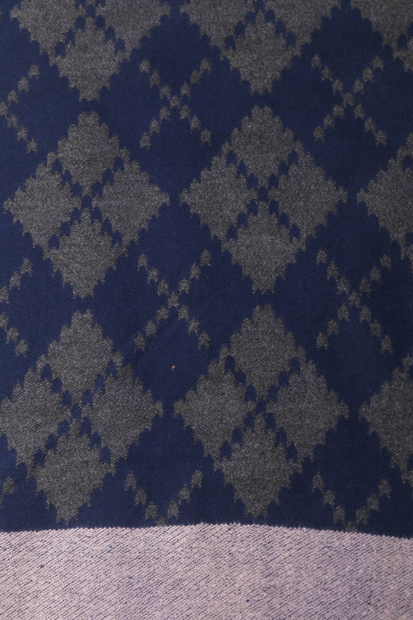 Carraig Donn Navy & Grey Argyle Print Scarf