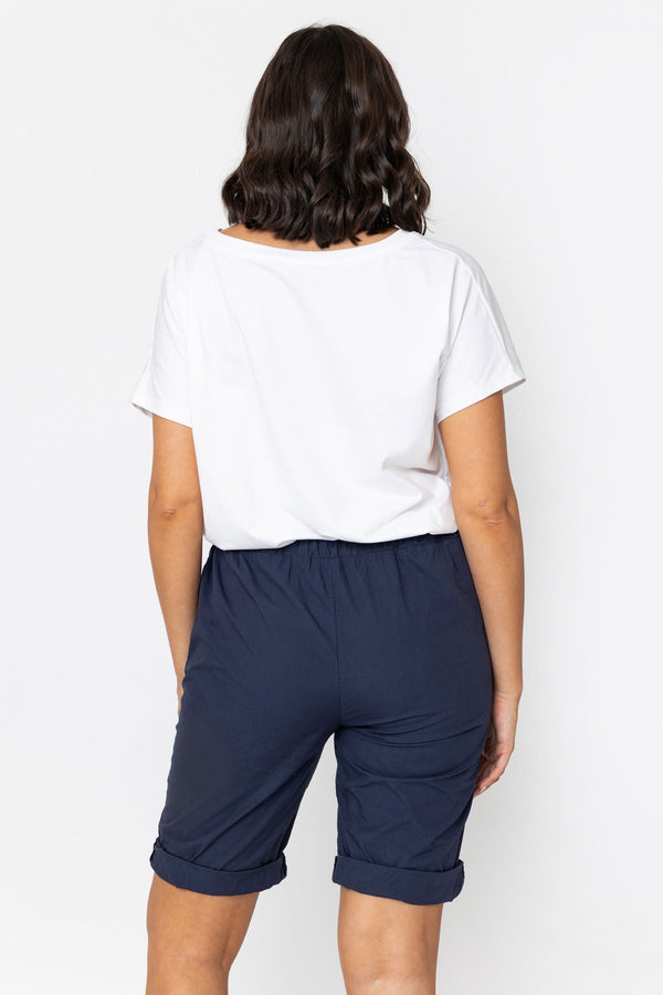Carraig Donn Navy Knee Length Drawstring City Shorts