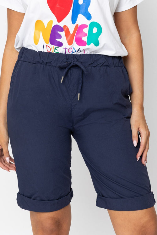 Carraig Donn Navy Knee Length Drawstring City Shorts