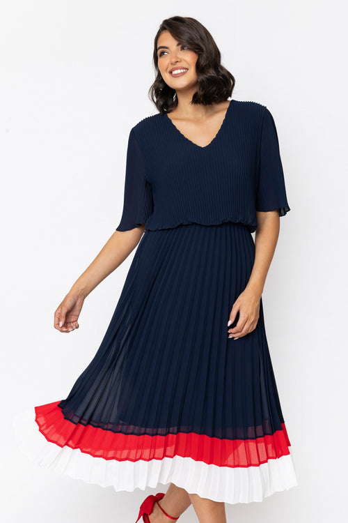 Navy Michaela Midi Dress
