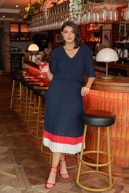 Navy Michaela Midi Dress