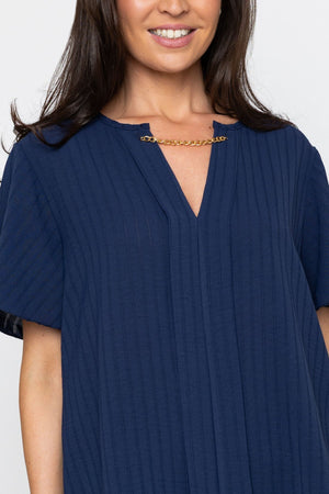Carraig Donn Navy Short Sleeve Maria Top