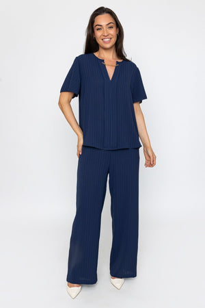 Carraig Donn Navy Short Sleeve Maria Top